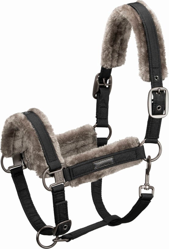 ESKADRON DOUBLEPIN SPARKLE Faux Fur Halter, Black