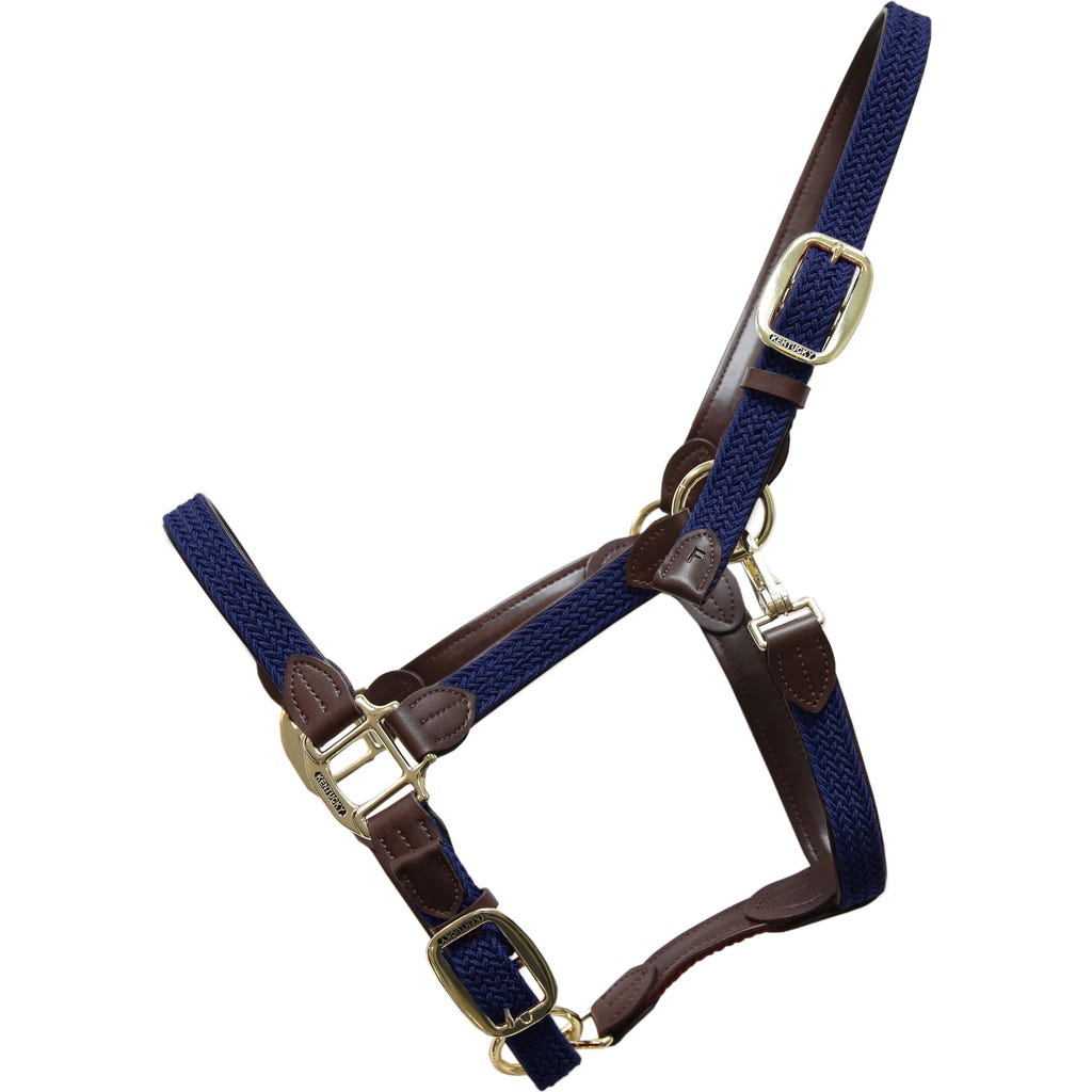 Kentucky Horsewear Plaited Nylon Halter Navy EquusVitalis