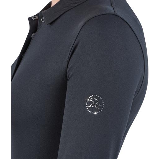BUSSE Langarm-Polo Shirt DELORAN TECH, schwarz - XS