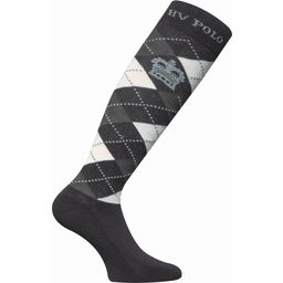 HVPArgyle Socks, Charcoal Grey Soft Blue