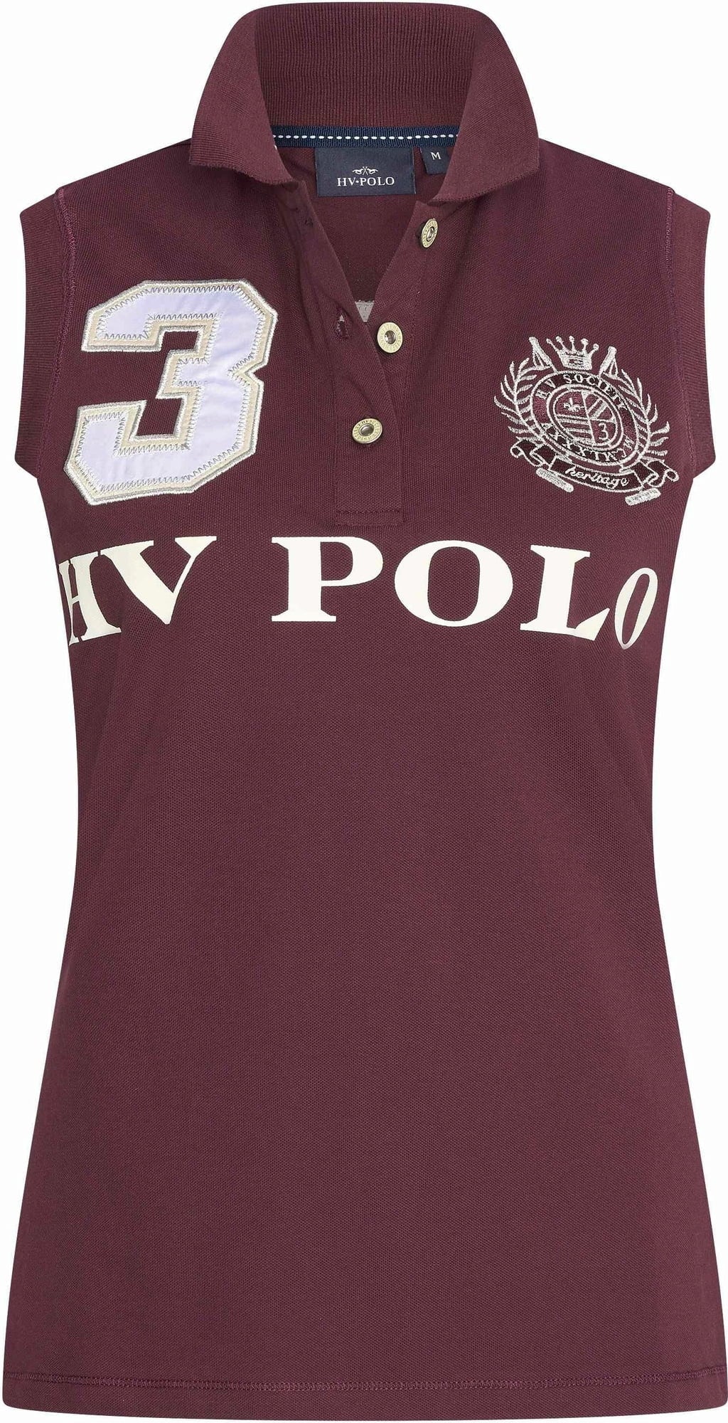 HVPFavouritas Sleeveless Polo Shirt, Dark Berry