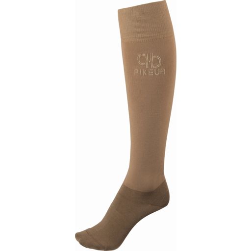 PIKEUR Gold Rhinestone Knee Socks, Caramel - 35-37