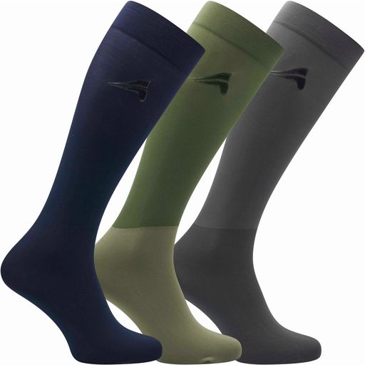 ESGlitter Summer Boot Socks, 3-Pack, Navy-Tundra-Castor Grey