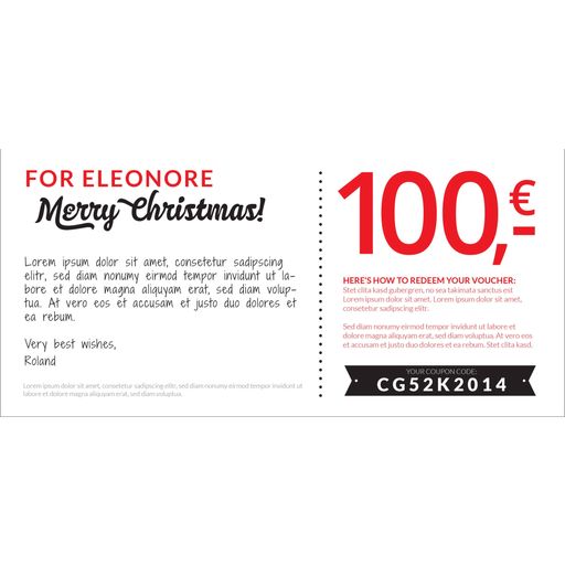 Nice Christmas - Geschenk-Gutschein auf umweltfreundlichem Recyclingpapier