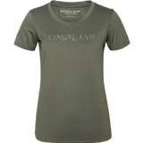 V-ringad T-shirt "KLbianca", green castor