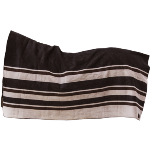 Heavy Fleece Rug Square Stripes - 210 x 200 cm - Marrone/beige