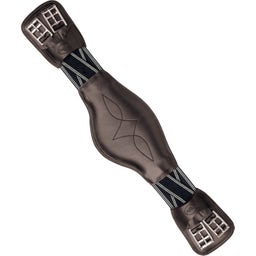 Dressage Girth with Crossed Elasticated Strap, Tobacco