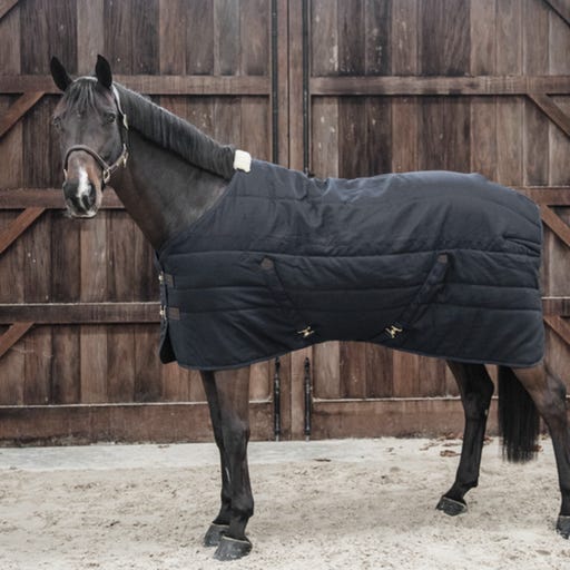 Couverture D'écurie Catago 100g - Noir/Gris - Taille 125 Cm Pour Cheval