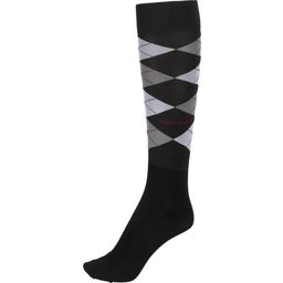 PIKEUR Knee Socks - Checked, Black - 35-38