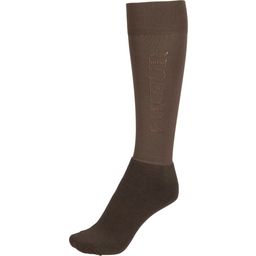 Knee Socks with Rhinestone Studs, Dark Brown