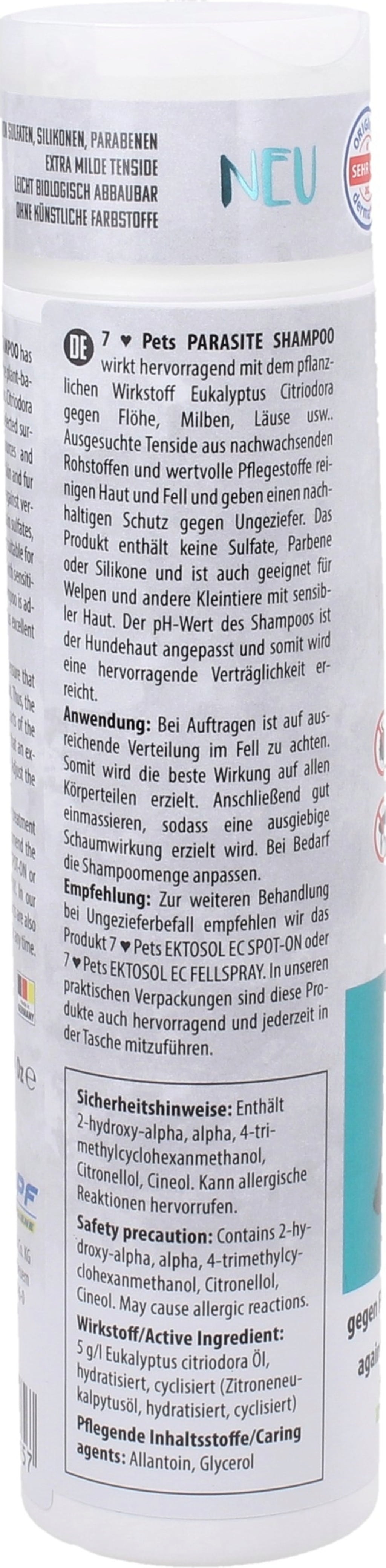 7Pets Parasite Shampoo für Hunde - 250 ml