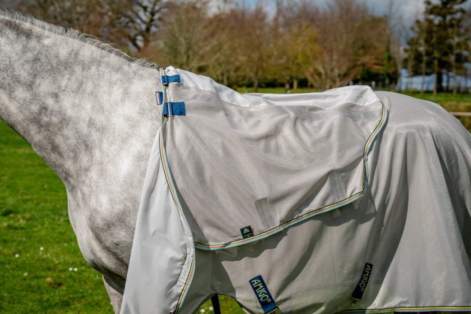 Horseware Ireland Amigo Bug Rug Lunar Rock/Navy & Lime - 145 cm
