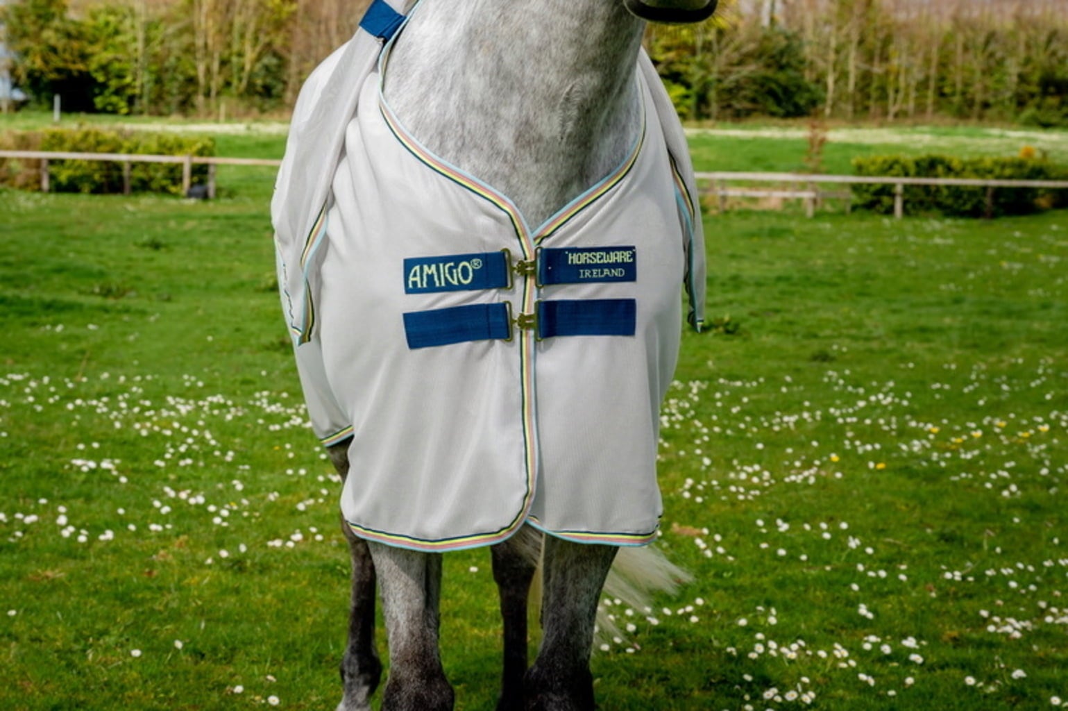 Horseware Ireland Amigo Bug Rug Lunar Rock/Navy & Lime - 145 cm