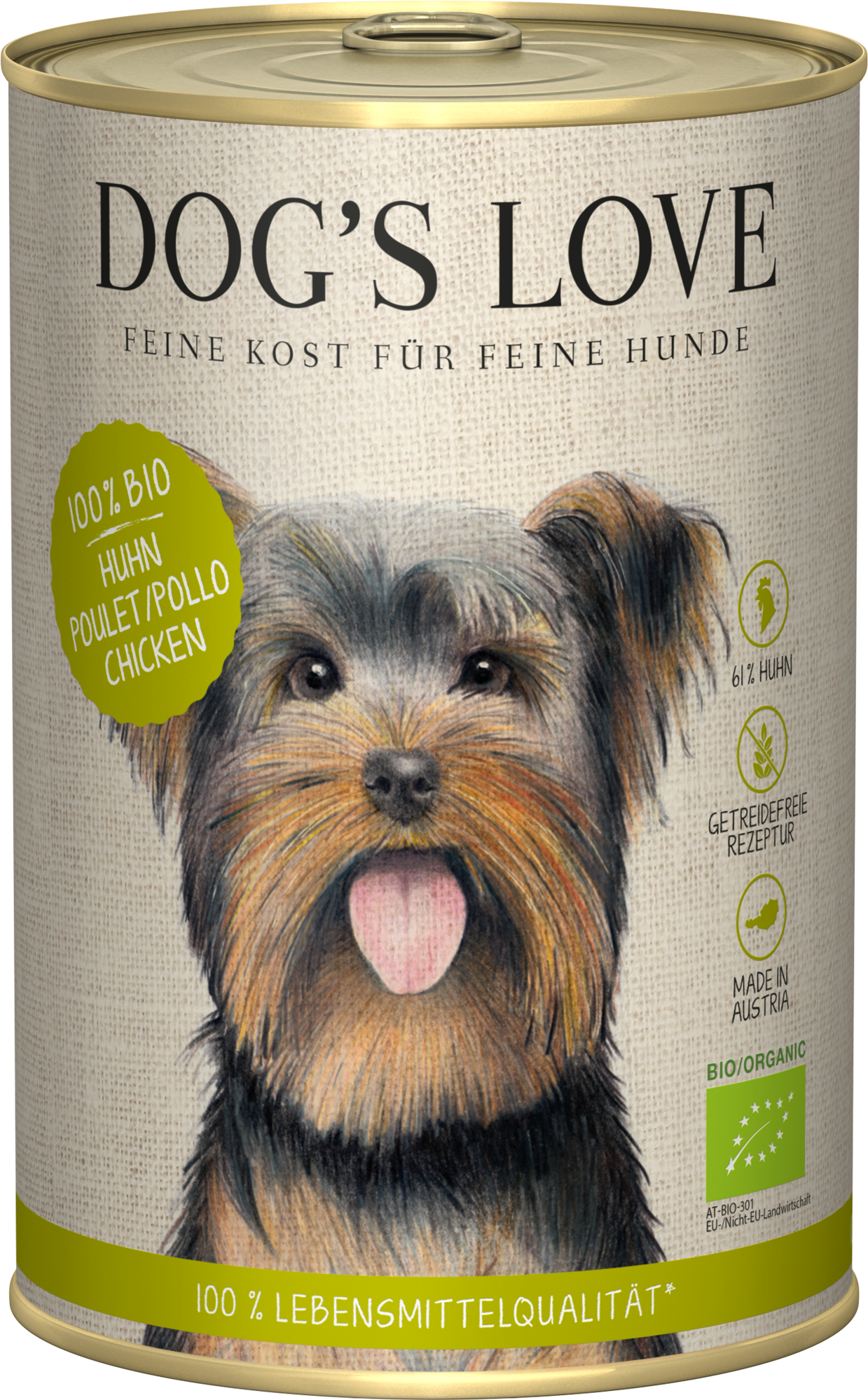 Hunde Nassfutter BIO HUHN , 400 g