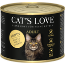 Cat's Love Nedves macskatáp - ADULT CSIRKE PUR - 200 g