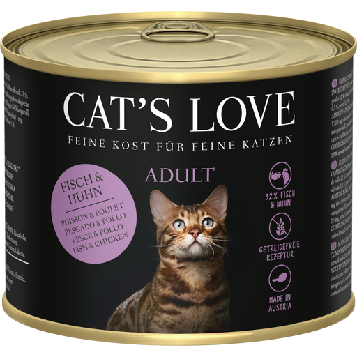 Cat's Love Katzen Nassfutter ADULT FISCH & HUHN - 200 g