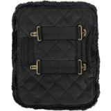 Quilted Chest Expander Vegan Lambskin Black - 2 Buckles