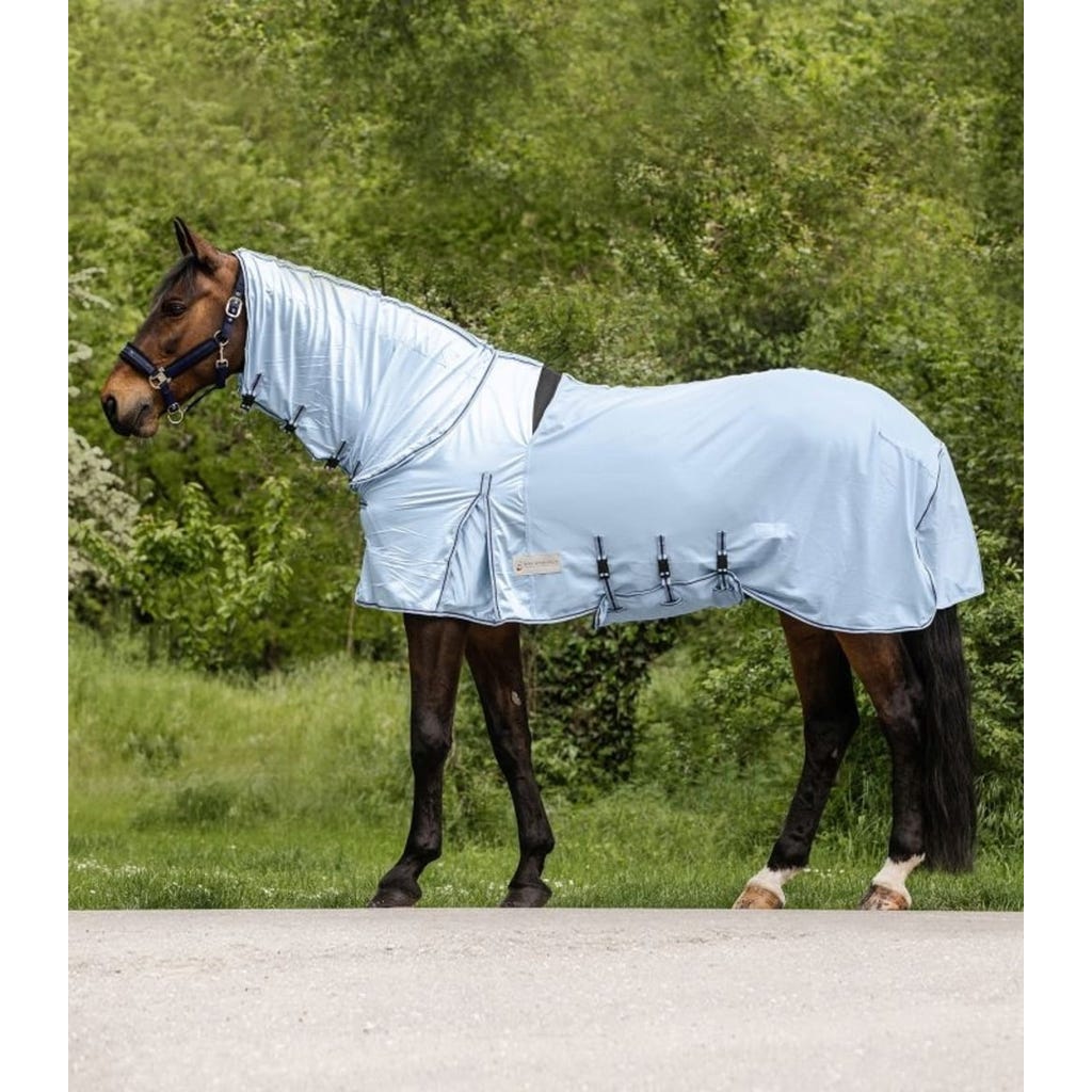 Waldhausen Protect Fliegendecke Für Pferde – Mit Bauchgurt & Schweiflatz, Silbergrau, 155 Cm