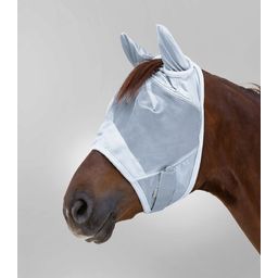 Premium Fly Mask with Ear Protection, Silver - Cob
