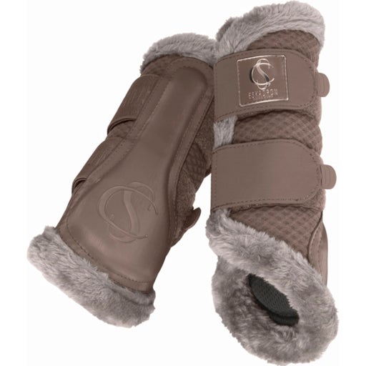 ESKADRON Tendon Boots - MESH FAUXFUR, Deep Taupe - EquusVitalis Onlineshop