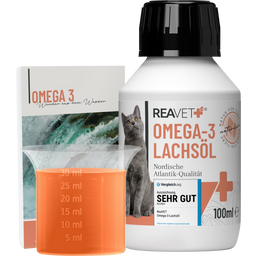 REAVET Omega-3 - Olio di Salmone per Gatti - 100 ml