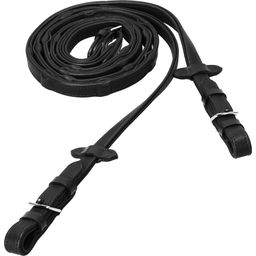 Leren Teugels 'Durasoft Reins Grip Wide' 18 mm - Black/Silver - WB