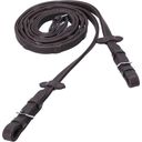 Leren Teugels 'Durasoft Reins Grip Wide' 18 mm - Dark brown/Silver