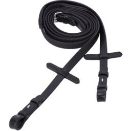 Gumijaste vajeti 'Soft Rubber Reins' 16 mm, black/silver - Full