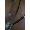 Wodze gumowe 'Soft Rubber Reins' 16 mm - black/silver - WB