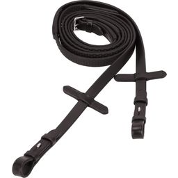 Schockemöhle Sports Soft Rubber Reins - 16 mm, Brown/Silver - Full