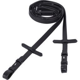 Soft Rubber Reins Stops - 16 mm, Black/Silver - Full