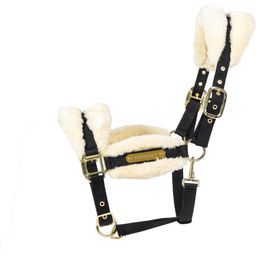 Kentucky Horsewear Nylon Sheepskin Halter Soft, Natural - Cob