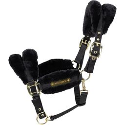 Kentucky Horsewear Nylongrimma Lammskin Halter Soft, svart - Cob