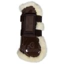 Kentucky Horsewear Vegan Sheepskin Tendon Boots Velcro, M - Brown