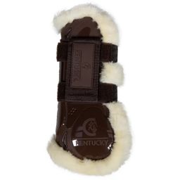 Kentucky Horsewear Vegan Sheepskin Tendon Boots Velcro, M - Brown