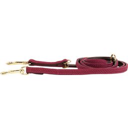 Plaited Nylon Dog Lead - 200 x 1.5 cm, Size L - bordeaux