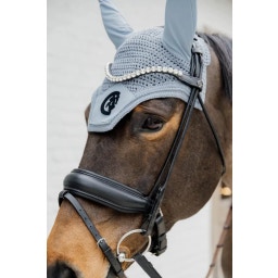 Kentucky Horsewear Fly Veil Wellington 3D Logo, Full - light blue