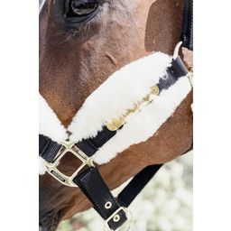 Kentucky Horsewear Nylon Sheepskin Halter Soft, Natural - Cob