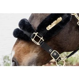 Kentucky Horsewear Nylon Lambskin Halter - Soft, black - Cob