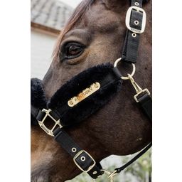 Kentucky Horsewear Oglavka Nylon Sheepskin Soft, Black - Cob