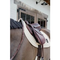 Kentucky Horsewear 'Plaited 3D Logo' Jumping Saddle Pad  - beige