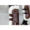 Kentucky Horsewear Vegan Sheepskin Tendon Boots Velcro, M - Brown