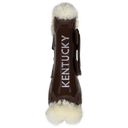 Kentucky Horsewear Tendon Boots with Vegan Fur 'Velcro' M - brown