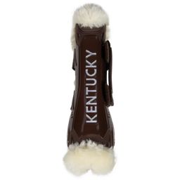 Kentucky Horsewear Vegan Sheepskin Tendon Boots Velcro, M - Brown