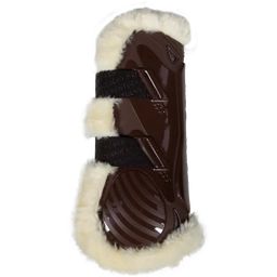 Kentucky Horsewear Vegan Sheepskin Tendon Boots Velcro, M - Brown