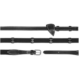 Working by Dyon - 5/8'' (16mm) Web Reins with 9 Leather Bars, Full  - Black