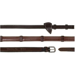 Working by Dyon - Rênes en Caoutchouc 1/2'' (13 mm) avec 7 Encoches en Cuir, Sang Chaud - Marron