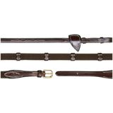 D-Collection - 5/8 (16 mm) Web Reins with 9 Leather Bars, Brown, Cob