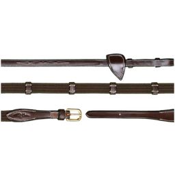 D-Collection - 5/8 (16 mm) Web Reins with 9 Leather Bars, Brown, Cob - 1 Pc