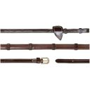 D-Collection - 1/2'' (13mm) Rubber Reins with 7 Leather Bars, Brown, Cob - 1 Pc